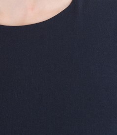 Elegant elastic fabric dress with trim