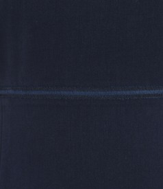 Elegant elastic fabric dress with trim