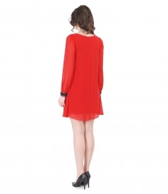Evening short veil dress with trim
