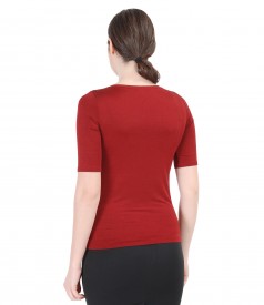 Satined elastic jersey with short sleeves