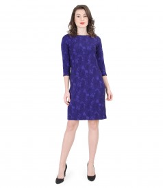 Elastic printed brocade dress