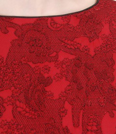 Elastic printed brocade dress