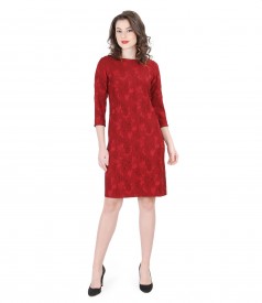 Elastic printed brocade dress