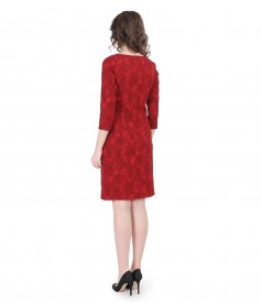 Elastic printed brocade dress