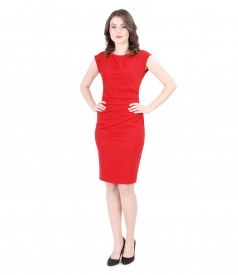 Thick elastic jersey dress with folds