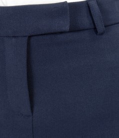 Elastic fabric office skirt with belt