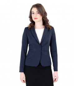 Elastic fabric office jacket with trim