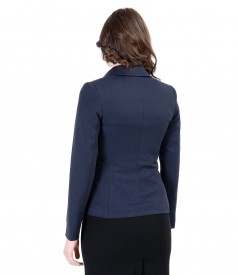 Elastic fabric office jacket with trim