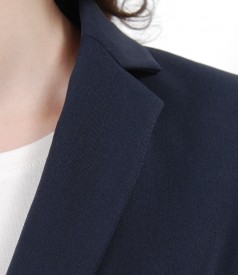Elastic fabric office jacket with trim