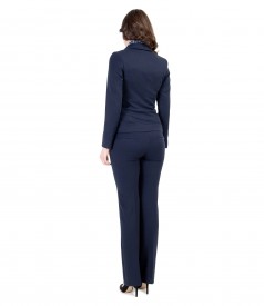 Elastic fabric office women suit with trim