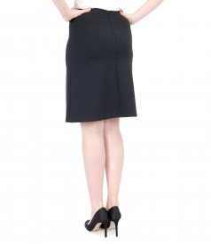 Thick elastic jersey flared skirt