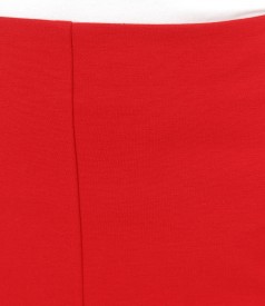 Thick elastic jersey flared skirt