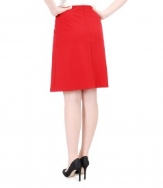 Thick elastic jersey flared skirt