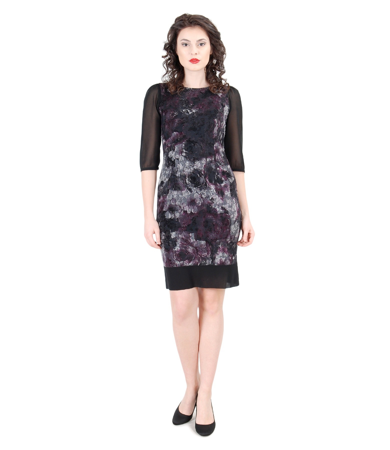 Soledad Purple Brocade Dress