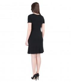 Black jersey dress with clasp