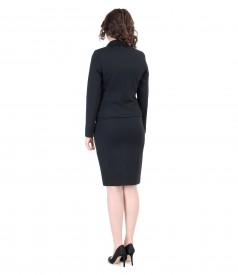 Black elastic jersey office women suit