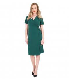Green jersey dress with clasp