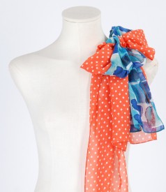 Printed veil dotted scarf