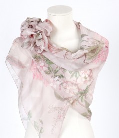 Veil printed viscose scarf