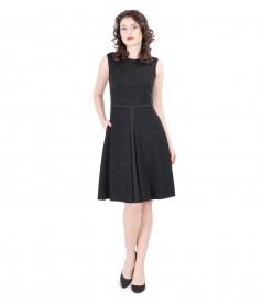 Flaring black dress with pockets