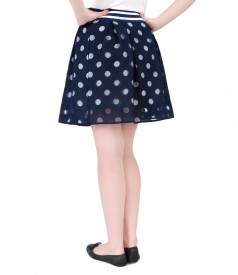Flaring skirt with lace dots