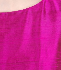 Flaring silk taffeta evening dress with crystals