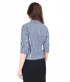 Elastic cotton printed jacket with stripes