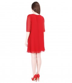 Elegant veil dress with trim