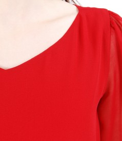 Elegant veil dress with trim