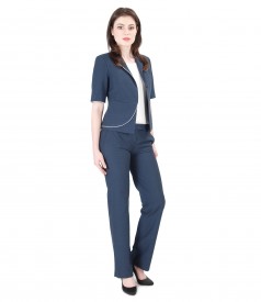 Cotton and viscose office women suit with trim