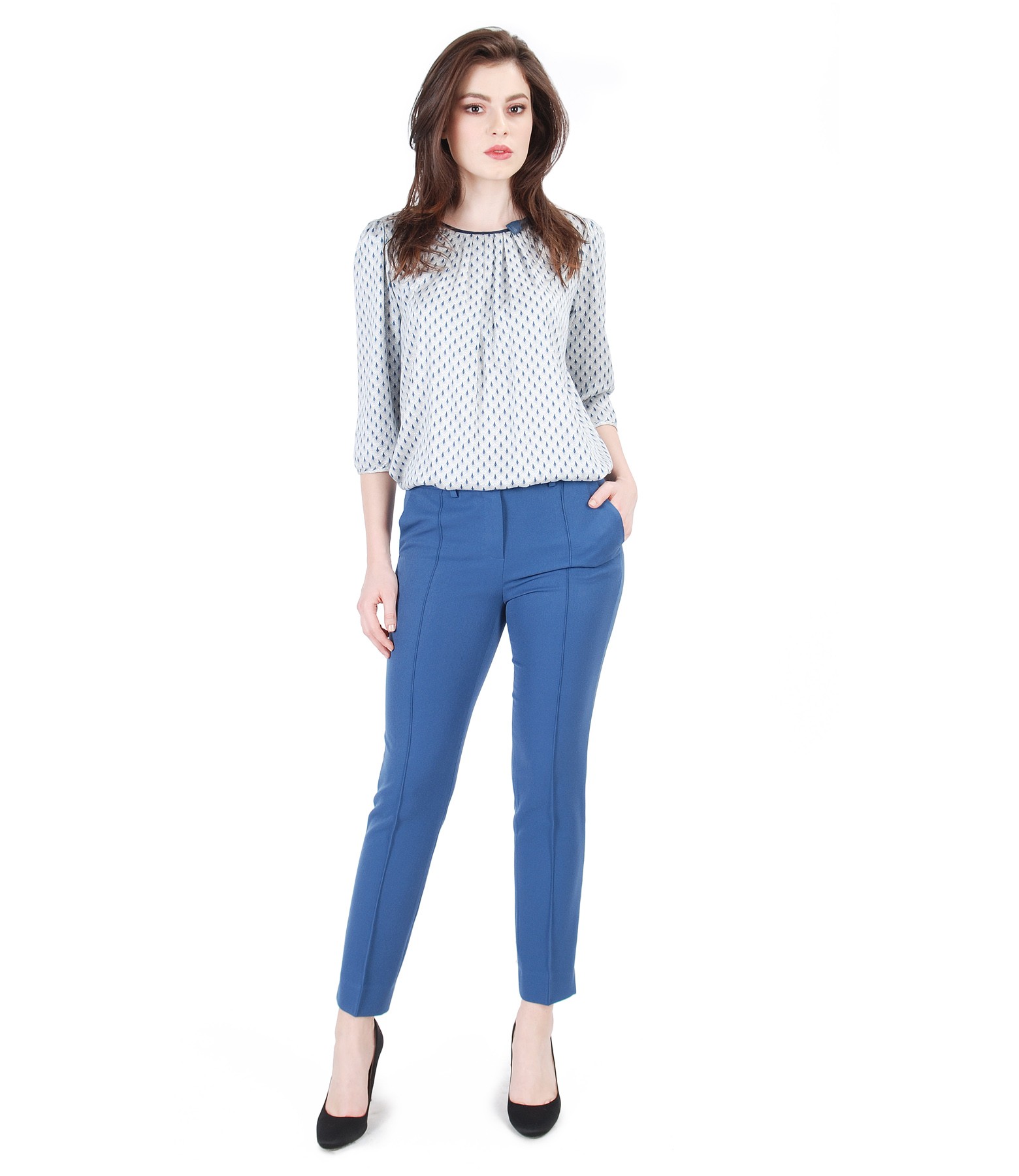 casual pants and blouse