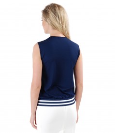 Uni jersey blouse with trim