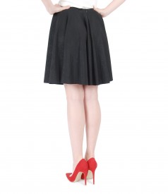 Flared jacquard skirt with tonal floral motifs