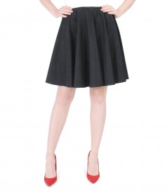 Flared jacquard skirt with tonal floral motifs