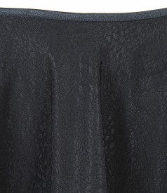 Flared jacquard skirt with tonal floral motifs