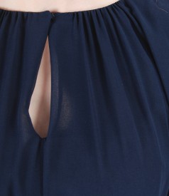 Veil dress with folds and belt