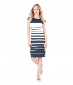 Printed with stripes jersey casual dress