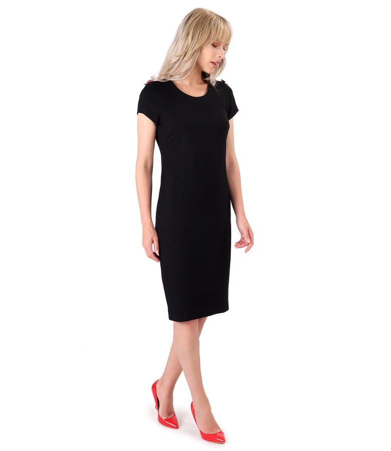 Elastic jersey elegant dress black - YOKKO