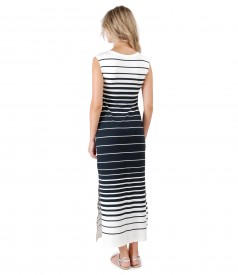 Printed with stripes jersey casual dress