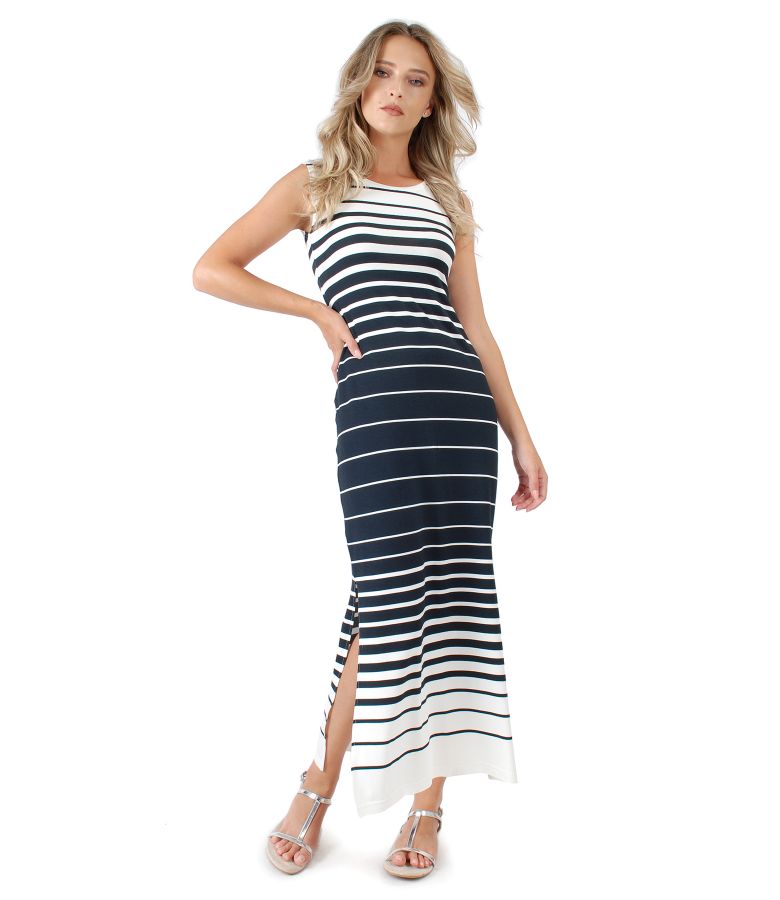 Printed with stripes jersey casual dress