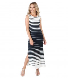 Printed with stripes jersey casual dress