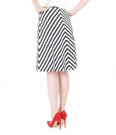 Elastic cotton skirt with stripes