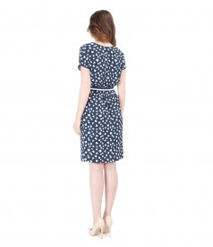 Printed viscose dress with elastic waist