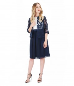 Evening dress with brocade organza bolero