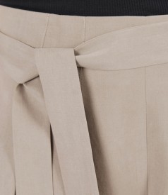 Viscose wide pants