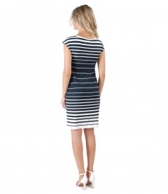 Printed jersey dress with dropped shoulders