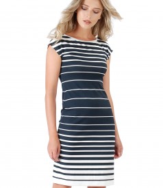 Printed jersey dress with dropped shoulders