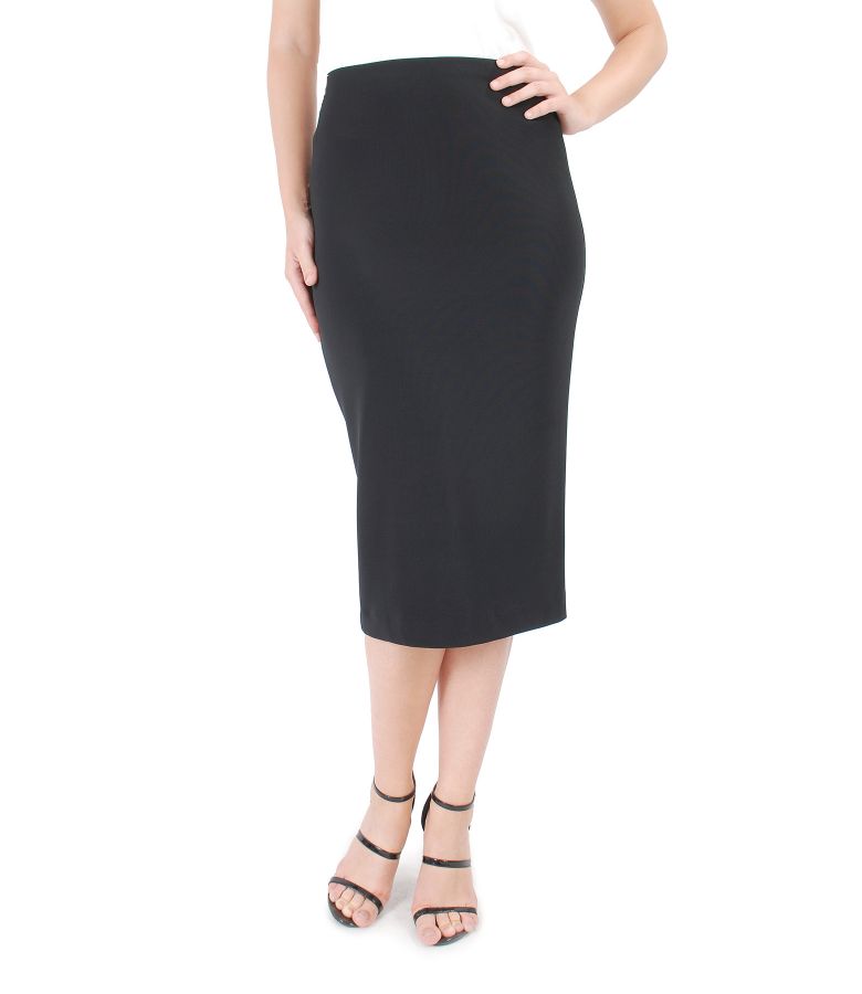 Thick elastic jersey pencil skirt