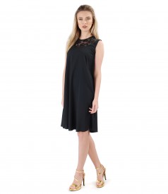 Flaring dress with trim