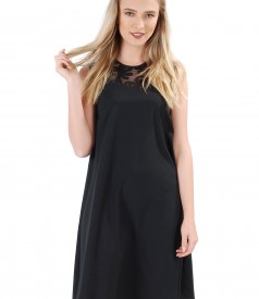 Flaring dress with trim